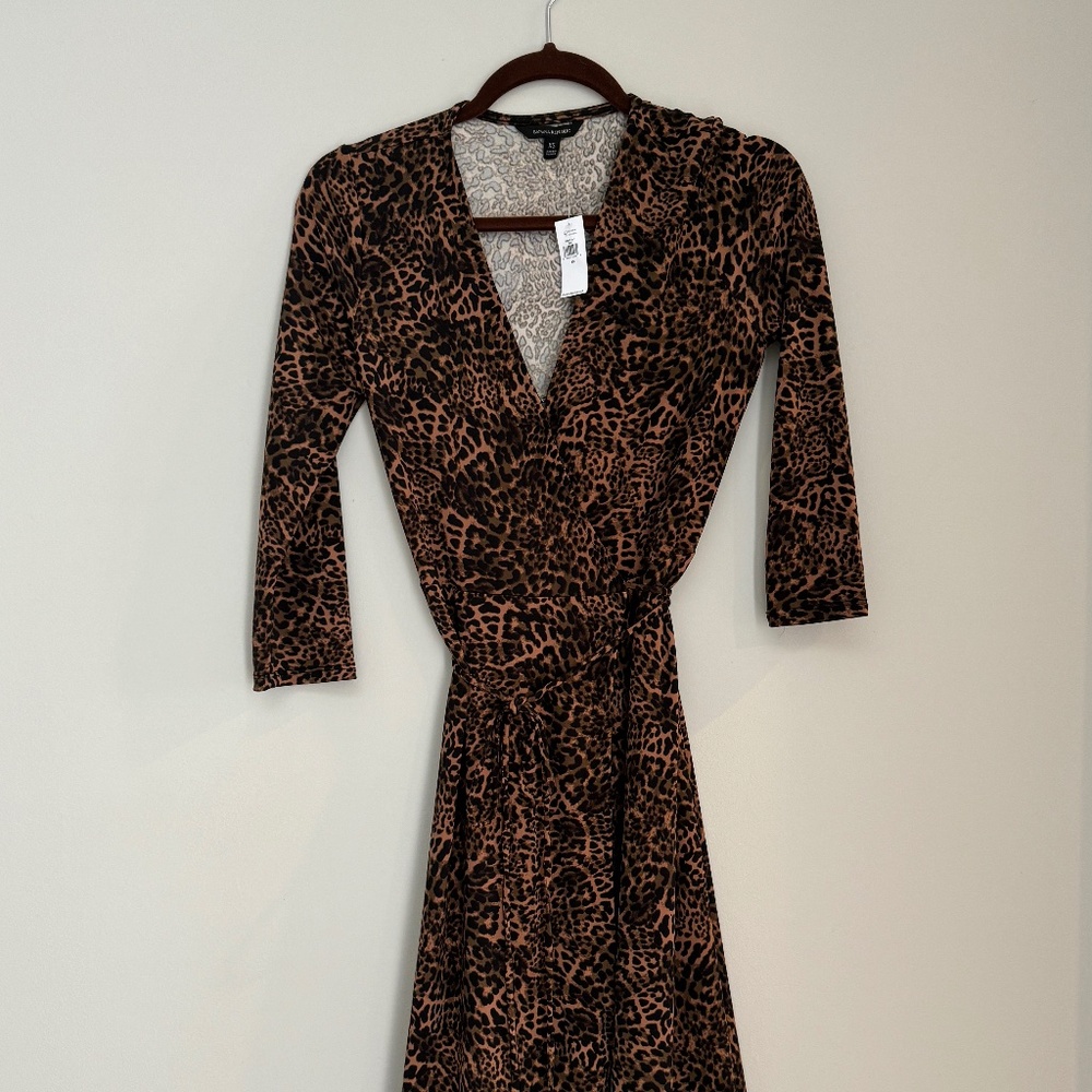 NWT Banana Republic Wrap Dress Animal Print XS